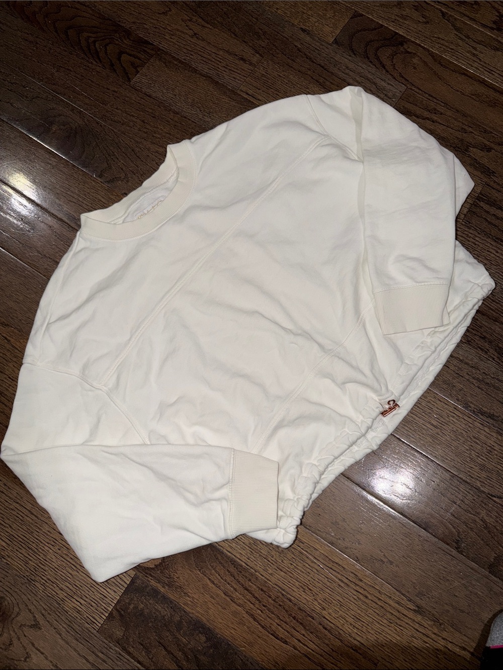 Spiritual Gangster White Cropped Drawstring Hem Sweatshirt Pullover Size Large